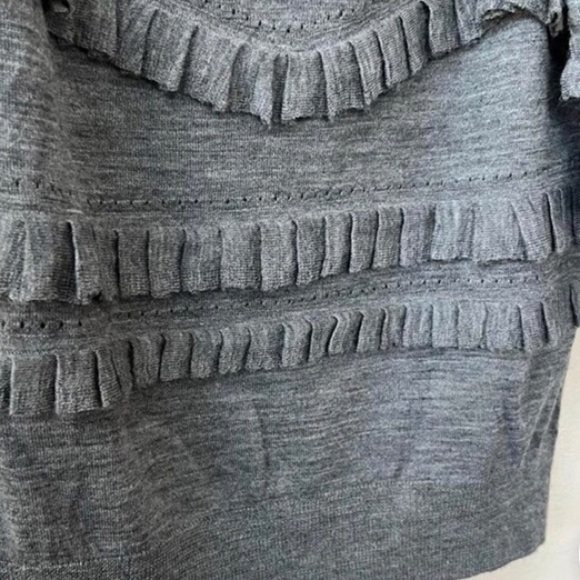 PHILLIP LIM Tiered Ruffle Wool Cashmere Blend Lightweight Sweater - Picture 3 of 10